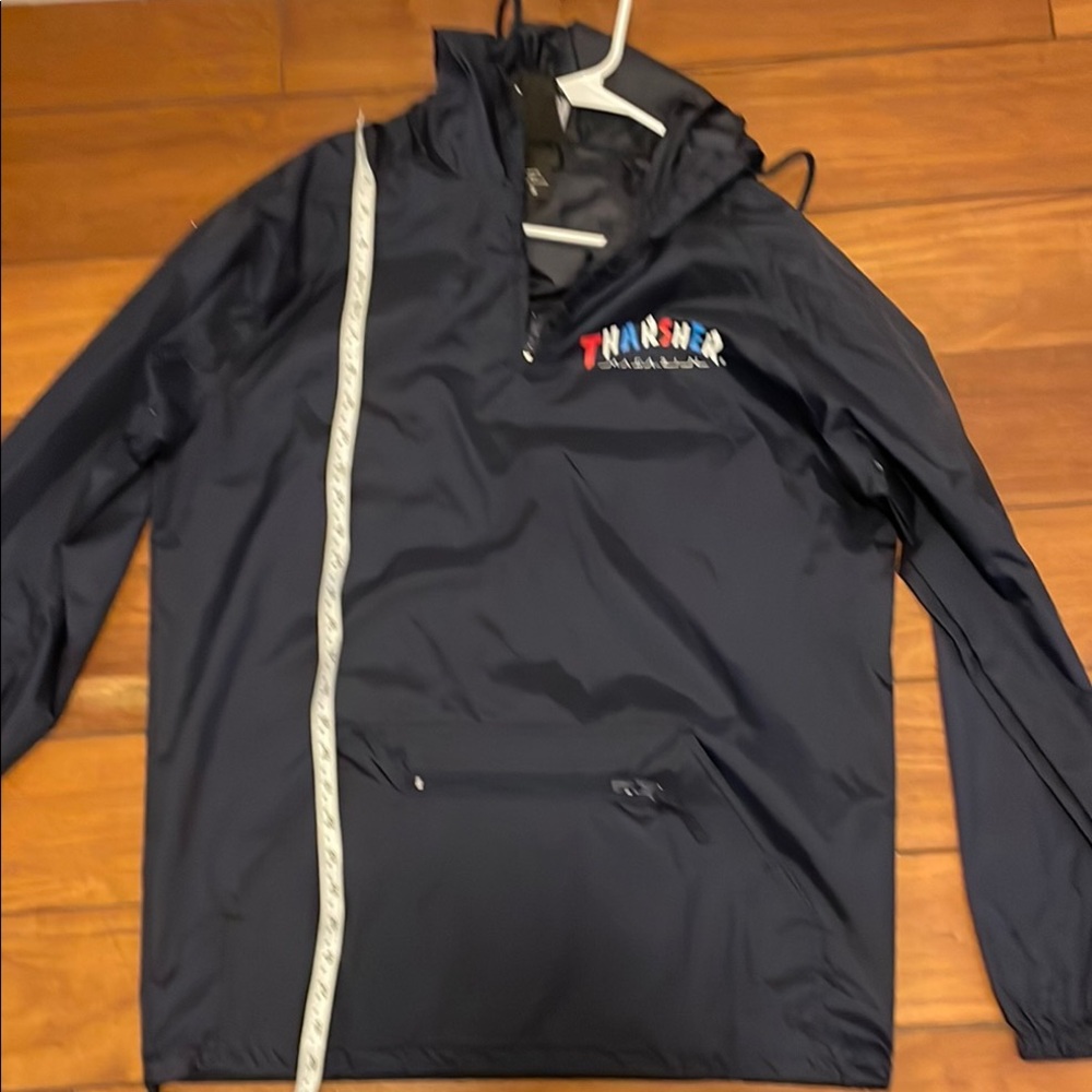 Thrasher Navy Windbreaker Jacket, nylon